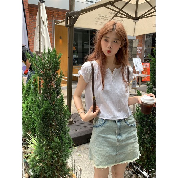 Áo Kiểu Tay Phồng Thời Trang Mùa Hè Xinh Xắn Cho Nữ