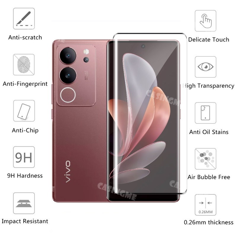 Kính Cường Lực 2 Trong 1 Bảo Vệ Toàn Màn Hình Cho vivo v29 5g 2023 vivov29 v29pro vivo v29 29v pro 5g vivov295g 2023