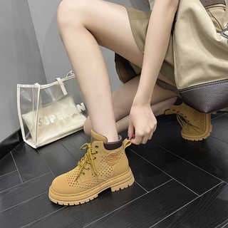 Prowow❤Giày Bốt Da Đế Cao Thời Trang Dành Cho Nữ