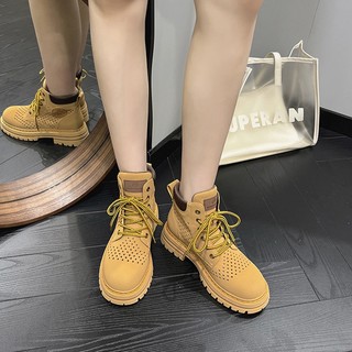 Prowow❤Giày Bốt Da Đế Cao Thời Trang Dành Cho Nữ