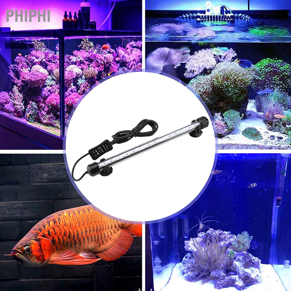 PHIPHI Có hàng sẵn Đèn LED bể cá dày chịu nhiệt Ánh sáng trang trí hồ 110 ~ 240V