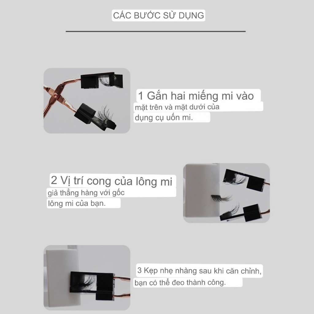 Kẹp mi nam châm tặng kèm 2 cặp mi gắn không cần keo siêu tiện lợi