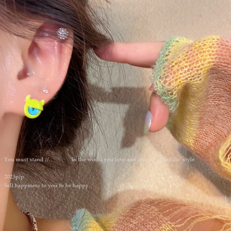 Ahellogirl Khuyên Tai Hở Hình Quái Vật Hoạt Hình Vui Nhộn Phong Cách Hàn Quốc 2023 Dành Cho Bạn Nữ