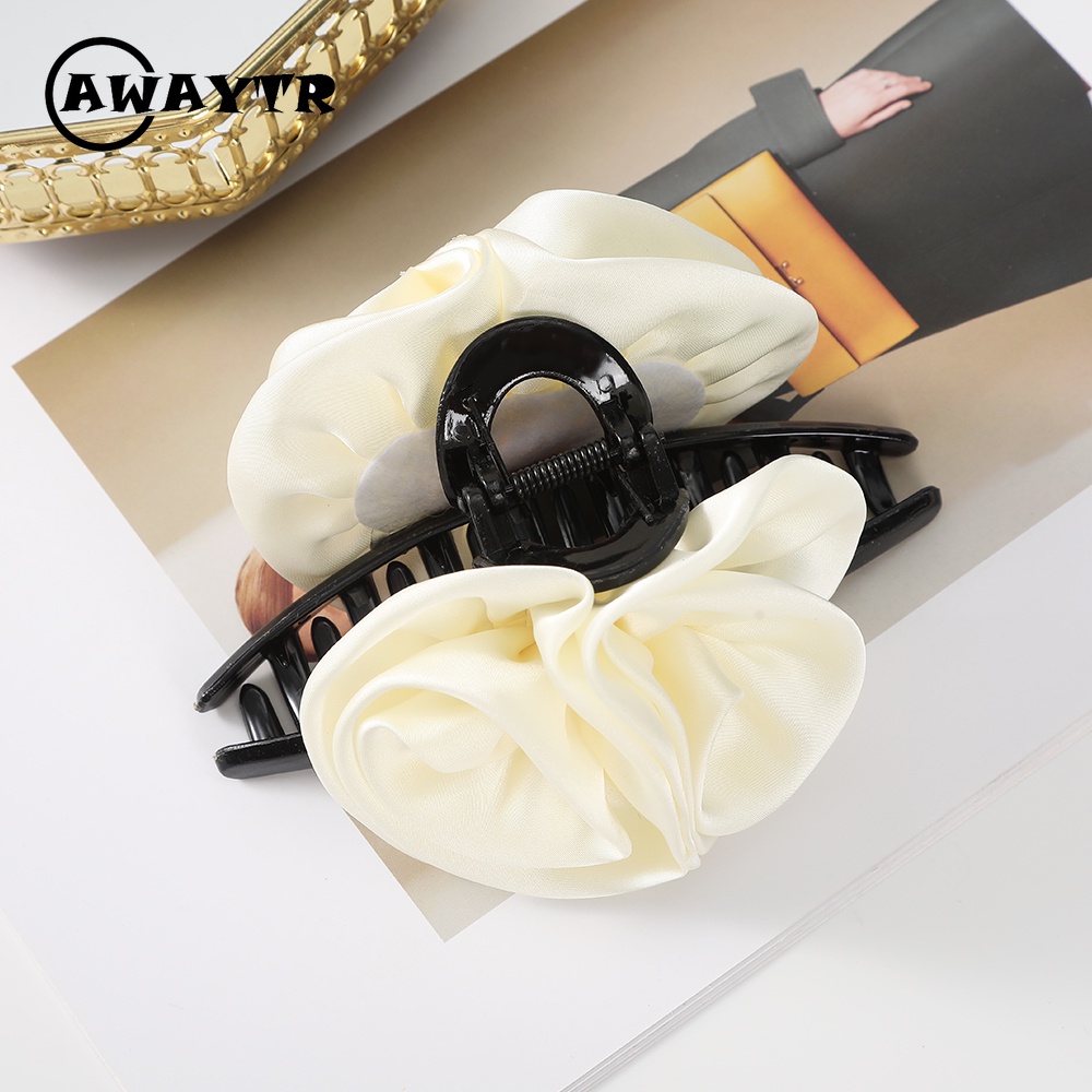 Kẹp Tóc Vải Hình Hoa Hồng 12.5cm Thời Trang Cho Nữ