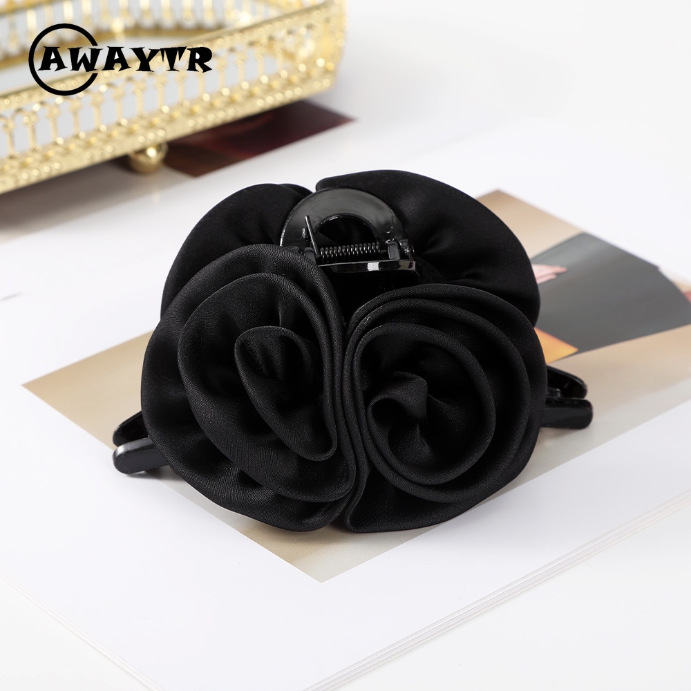 Kẹp Tóc Vải Hình Hoa Hồng 12.5cm Thời Trang Cho Nữ