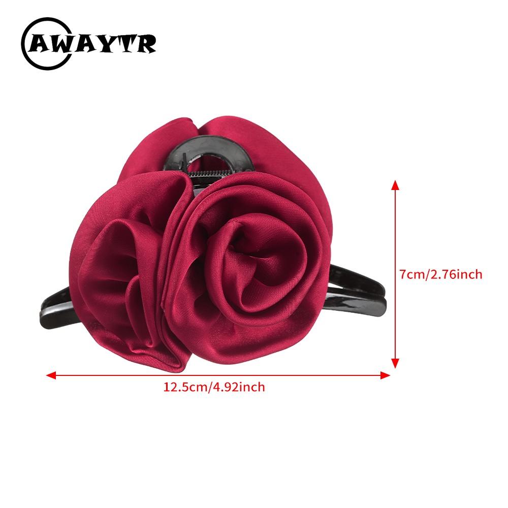 Kẹp Tóc Vải Hình Hoa Hồng 12.5cm Thời Trang Cho Nữ