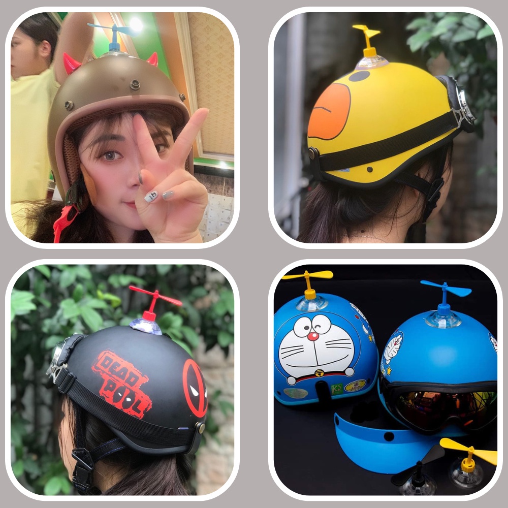 👼Hàng Giao Ngay👼Chong Chóng Gắn Mũ Bảo Hiểm Version 1 trang trí nón, Tặng kèm keo dán siêu chắc, Nhiều màu cute chất giá rẻ