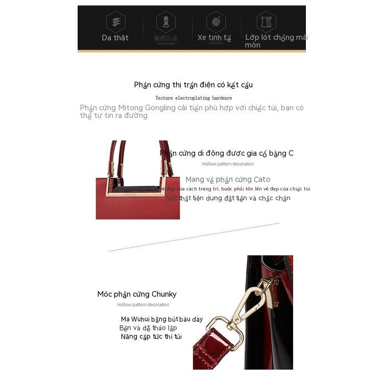 Túi Xách Tay Bằng Da Thời Trang Đơn Giản Dành Cho Phụ Nữ Trung Niên