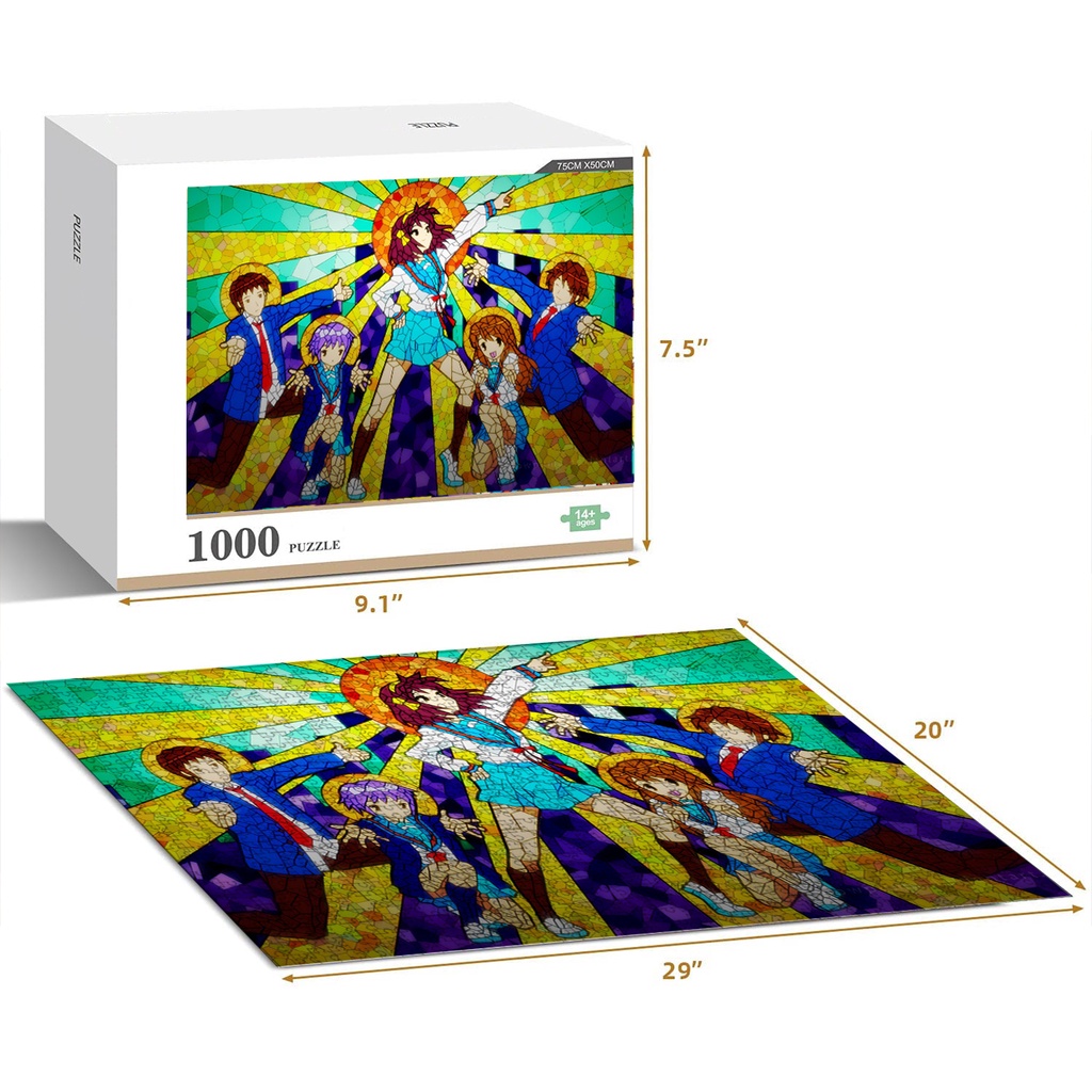 The melancholy of haruhi suzumiya Jagsaw Đồ Chơi Xếp Hình Giúp Giảm Căng Thẳng Trang Trí Nhà Ở / Người Lớn Và Trẻ Em