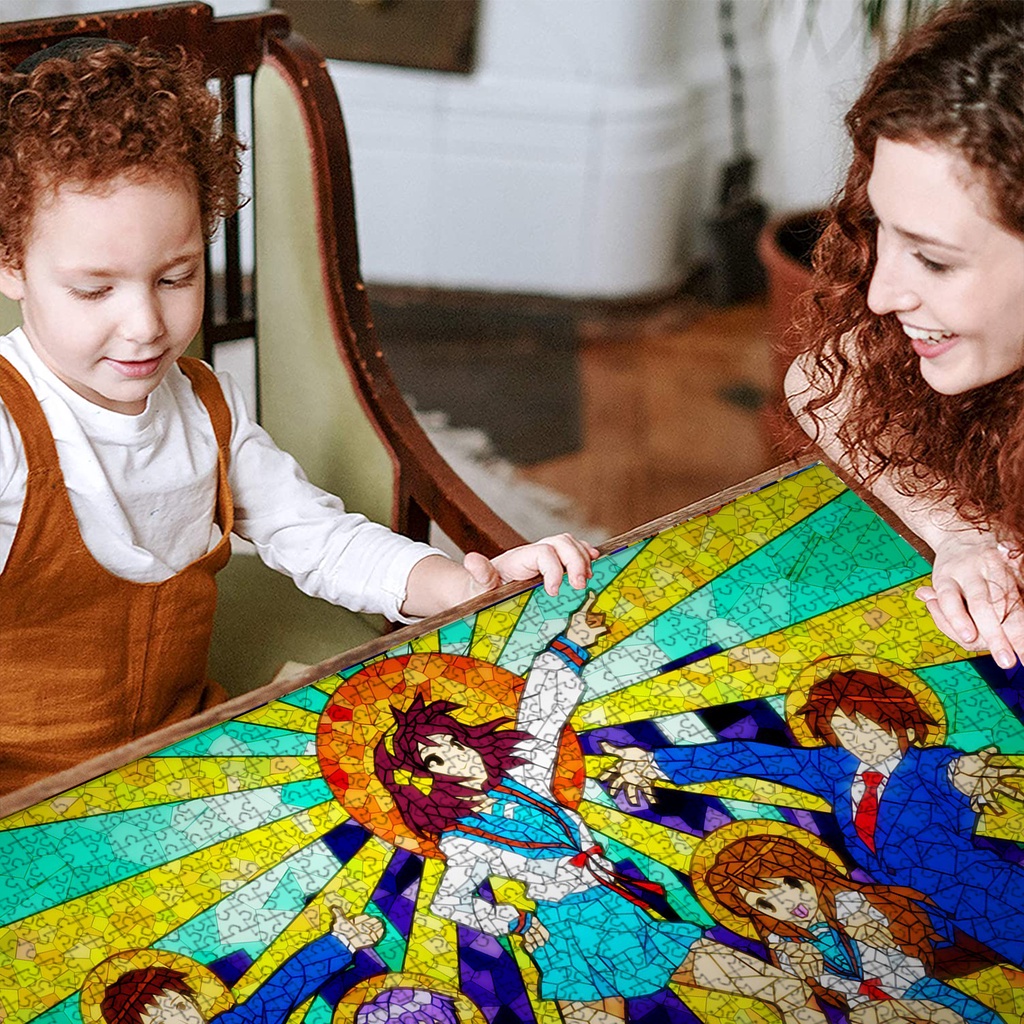 The melancholy of haruhi suzumiya Jagsaw Đồ Chơi Xếp Hình Giúp Giảm Căng Thẳng Trang Trí Nhà Ở / Người Lớn Và Trẻ Em