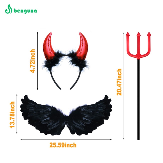 Bộ Cánh Thiên Thần Ác Quỷ Màu Đen Hóa Trang halloween Cho Bé
