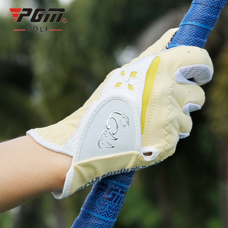 Găng Tay Golf Nữ Vải Sợi Co Dãn Chống Trượt - PGM Women's Cotton Golf Gloves - ST020