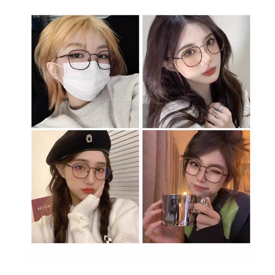 Kính Tròng Tròn Chống Bức Xạ Ánh Sáng Xanh Thời Trang Đường Phố Dễ Thương Cho Máy Tính