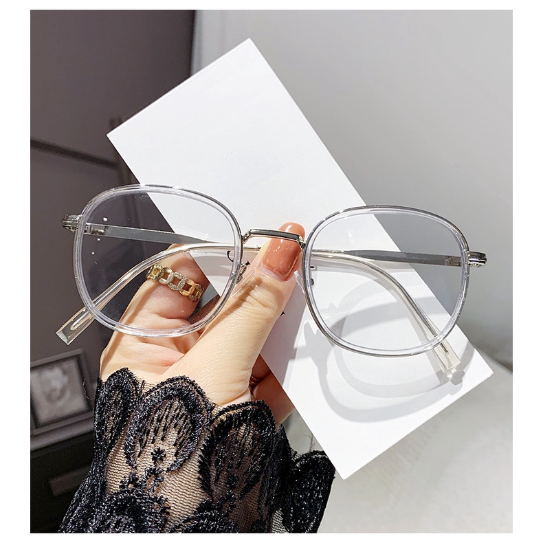 Kính Tròng Tròn Chống Bức Xạ Ánh Sáng Xanh Thời Trang Đường Phố Dễ Thương Cho Máy Tính