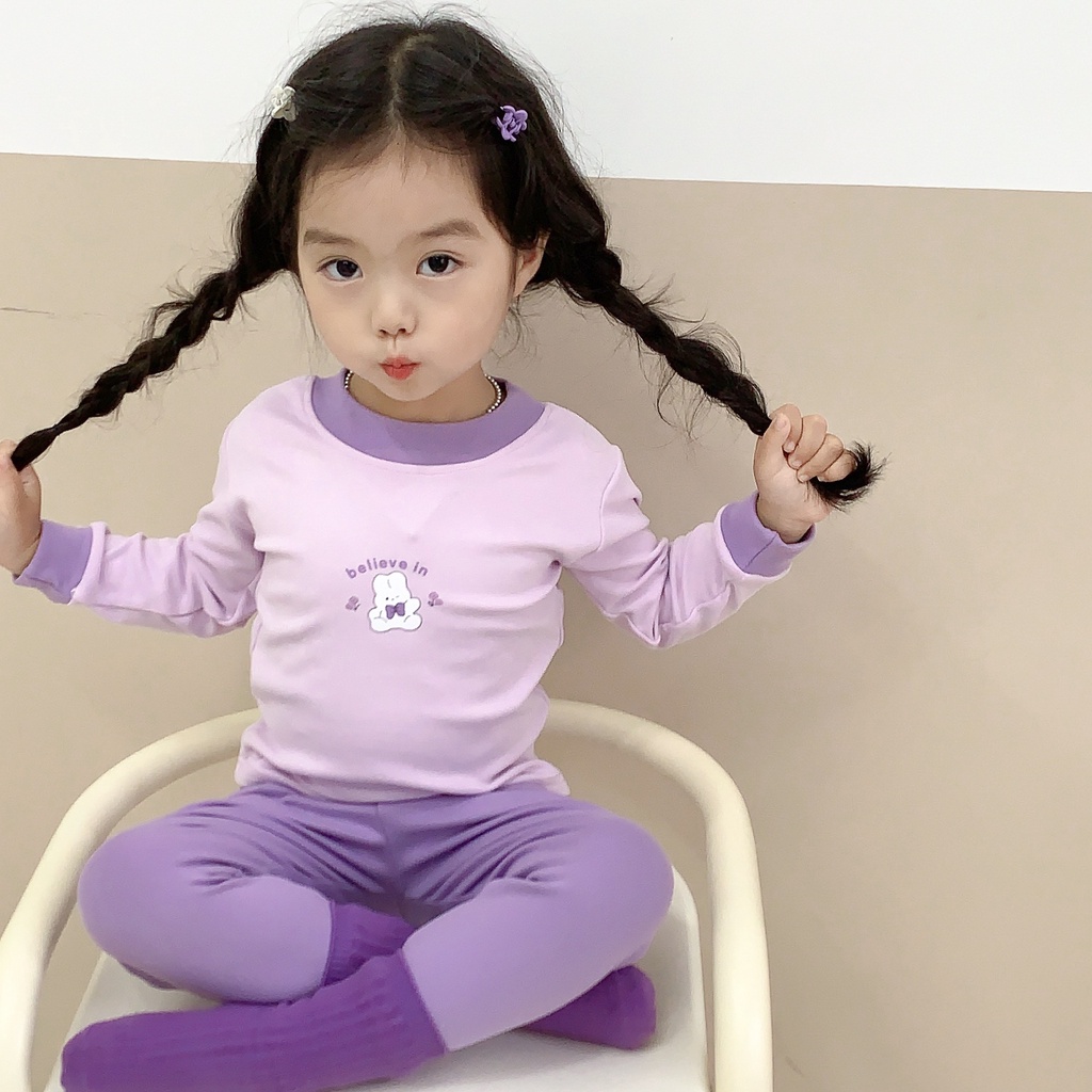 Bộ Quần Áo Ngủ Thu Đông Ấm Áp In Hình Gấu / ultraman Dễ Thương Cho Bé