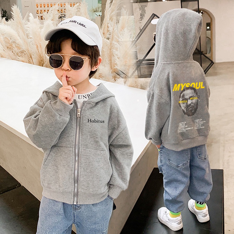 Áo Khoác cardigan Có Nón Trùm Dài Tay Bằng Vải cotton Thời Trang Thu Đông Cho Bé 100-160cm