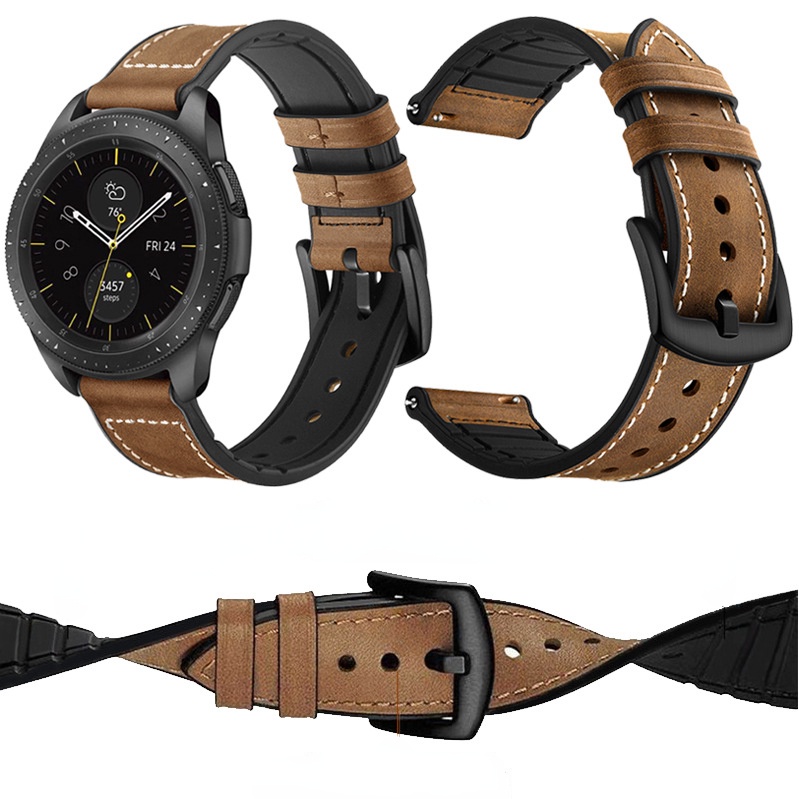 Phù Hợp Dây Đeo Bằng Da Và Silicon Kích Thước 20 / 22mm Cho Đồng Hồ Thông Dụng samsung watch4 / 5 huawei gt2 / 3
