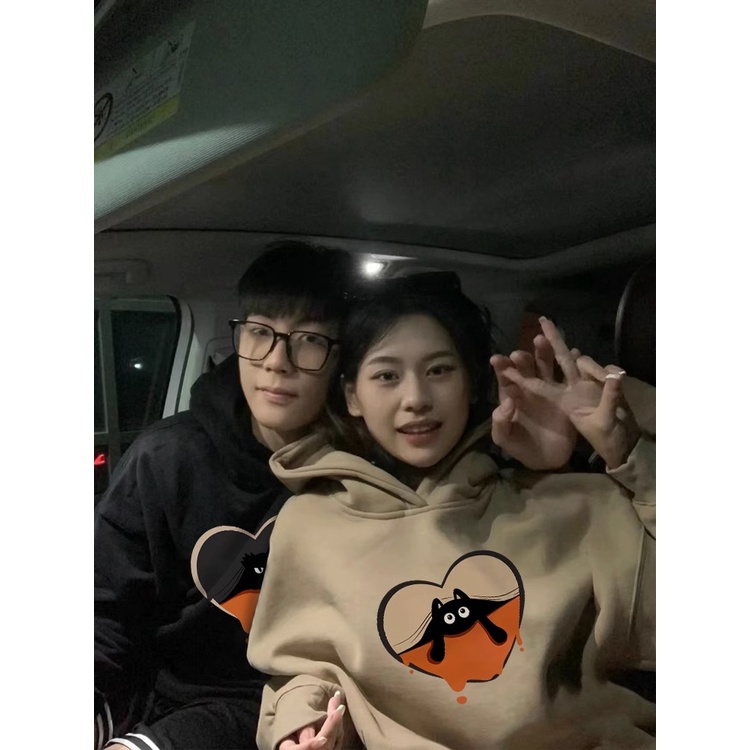 Áo Hoodies Tay Dài oversize Phong Cách retro Cho Cặp Đôi
