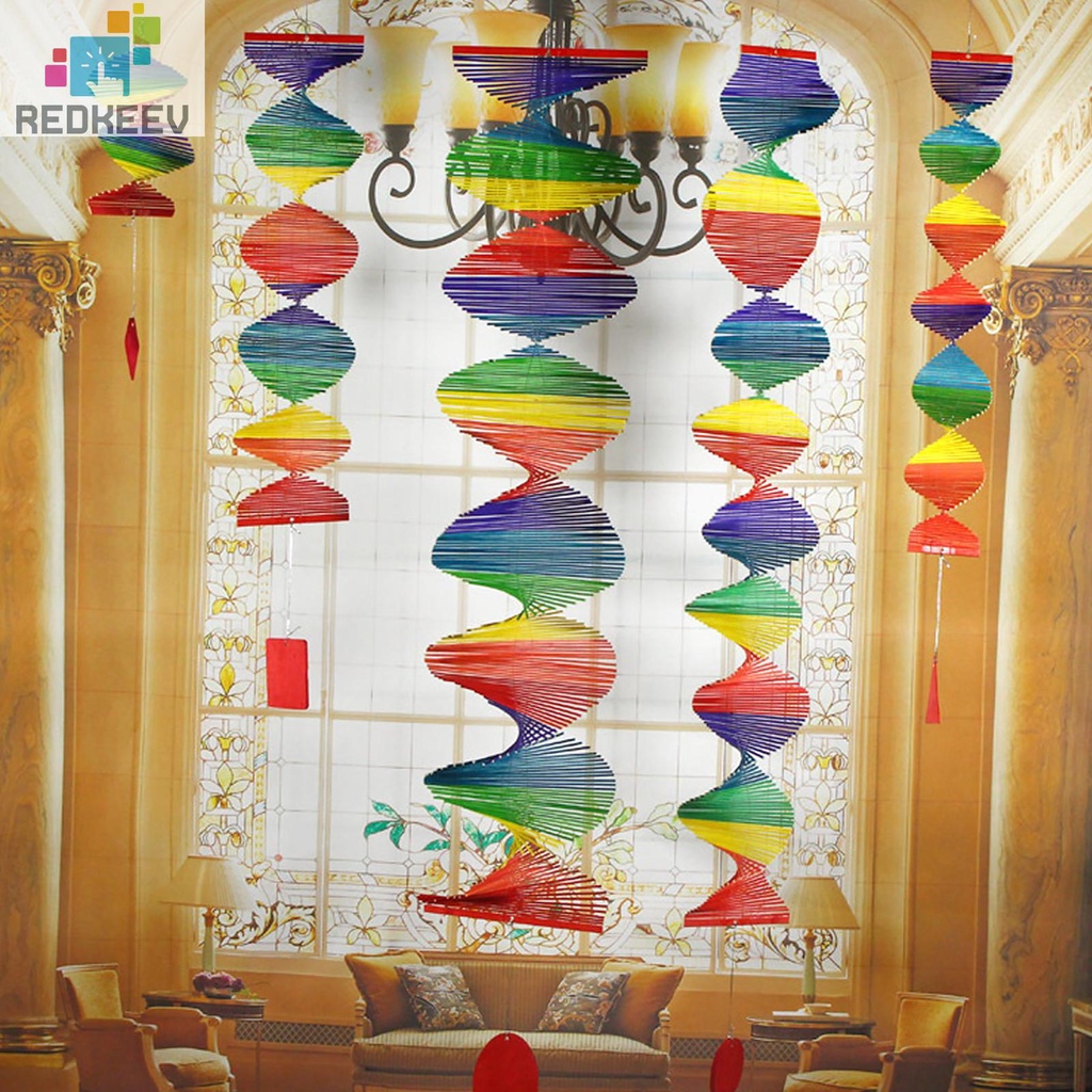 Chuông Gió 3d Bằng Tre Đầy Màu Sắc Cho Sân Vườn