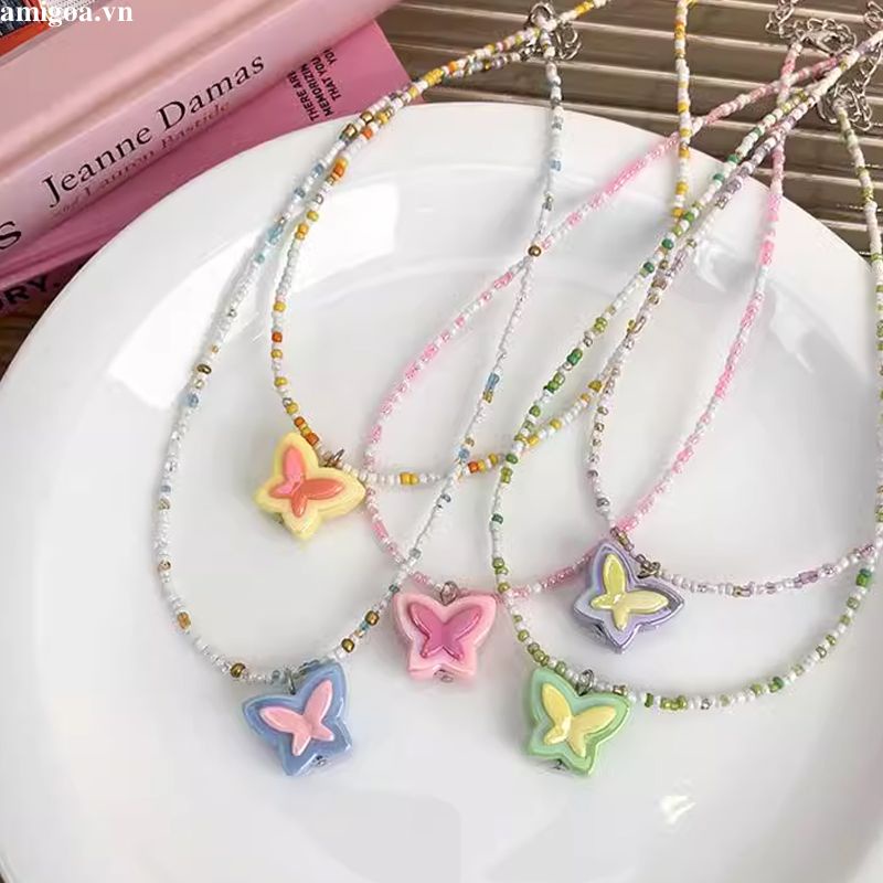 ✨✨Vòng cổ Xỏ Hạt Mặt Hình Bướm Thời Trang Cho Nữ