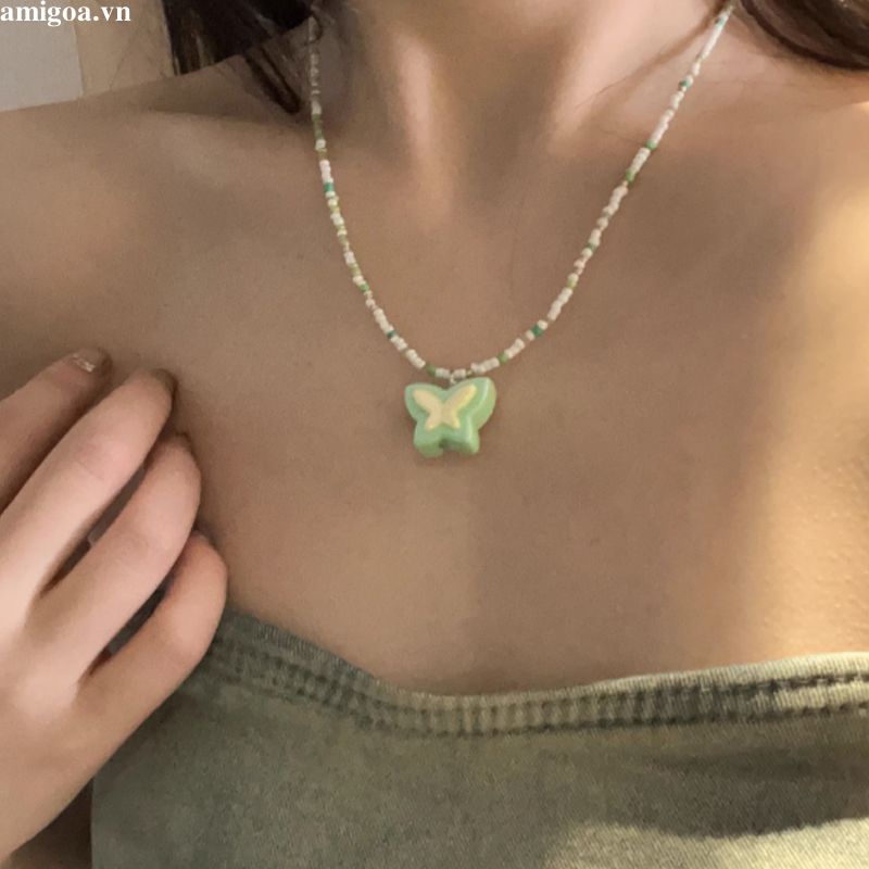 ✨✨Vòng cổ Xỏ Hạt Mặt Hình Bướm Thời Trang Cho Nữ