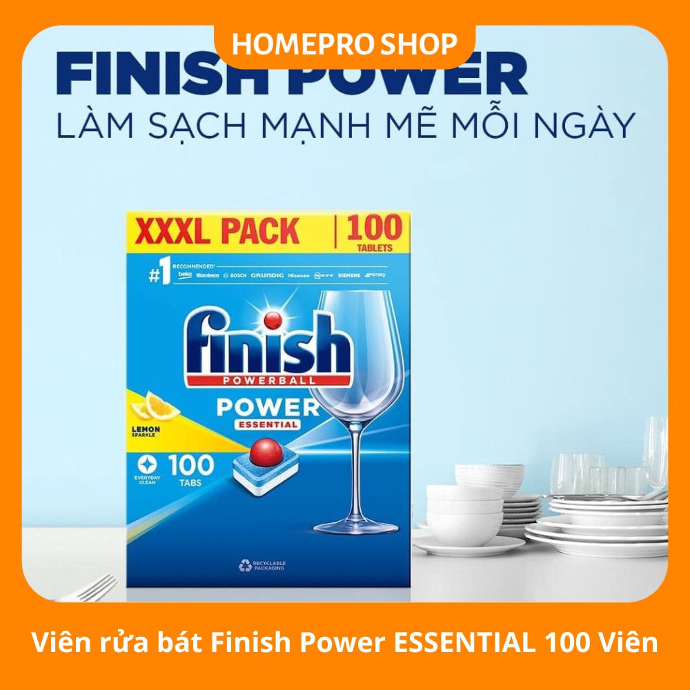 Hộp viên rửa bát Finish Power Essential 100 viên