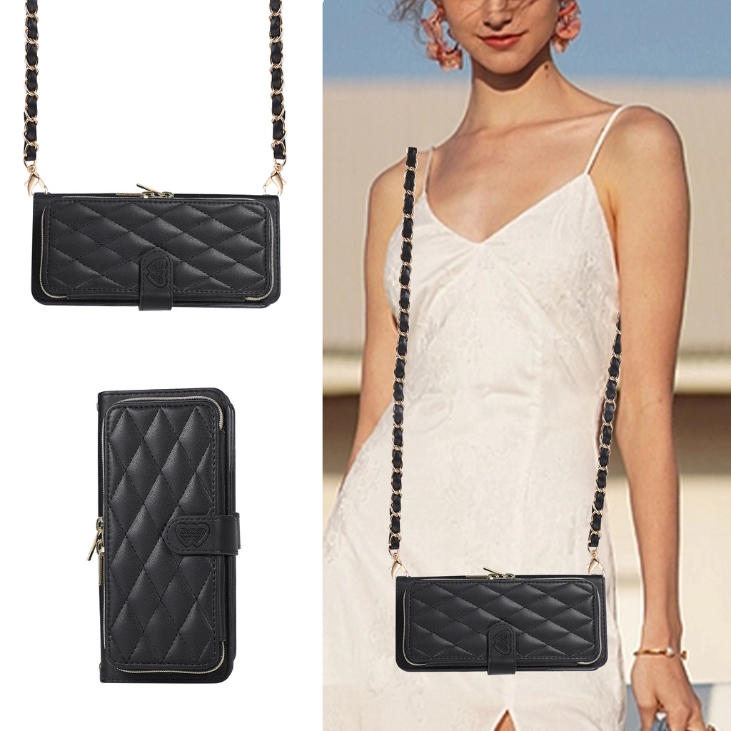 Mobile Bao Da Điện Thoại Nắp Gập Có Ngăn Đựng Thẻ Và Dây Đeo Cho samsung galaxy z fold3 fold4 fold5 