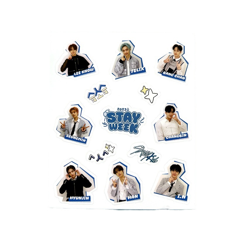 Miếng Dán pvc Trong Suốt Chống Nước Hình stray kids Trang Trí Sổ Tay