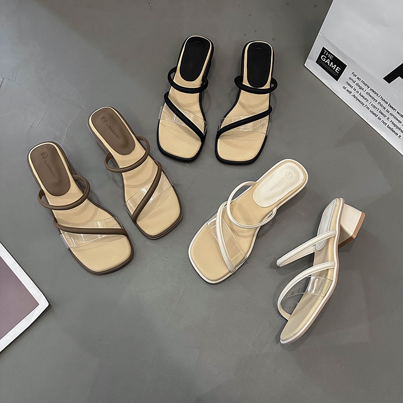 Dép Sandal Cao Gót Phong Cách Pháp Thời Trang Mùa Hè Hàn Quốc Hàng Mới 2023 Dành Cho Bạn Nữ Mang Ngoài Trời