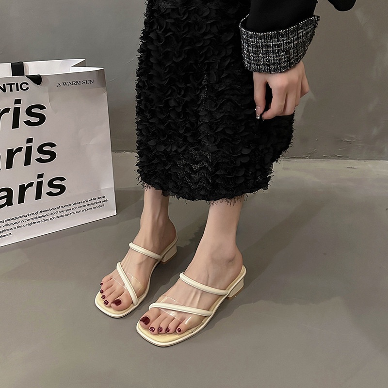 Dép Sandal Cao Gót Phong Cách Pháp Thời Trang Mùa Hè Hàn Quốc Hàng Mới 2023 Dành Cho Bạn Nữ Mang Ngoài Trời