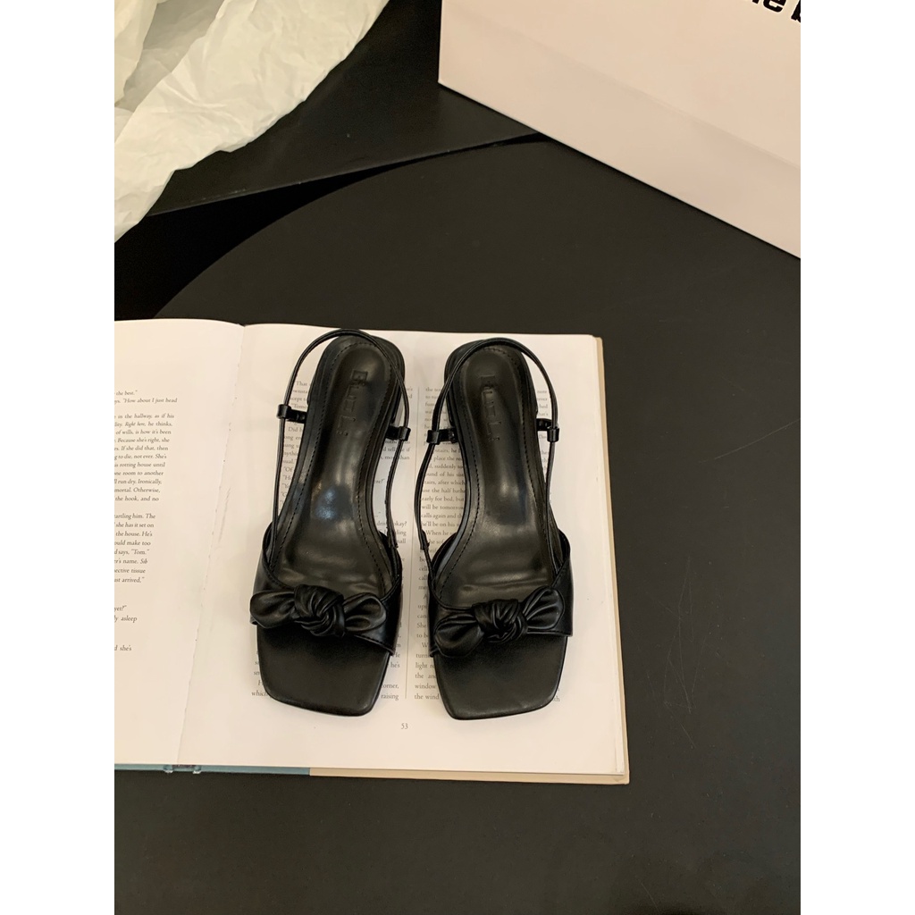 Xăng đan Cao Gót Màu Bạc Phong Cách Pháp Thời Trang Mùa Hè 2023 Mới Cho Nữ