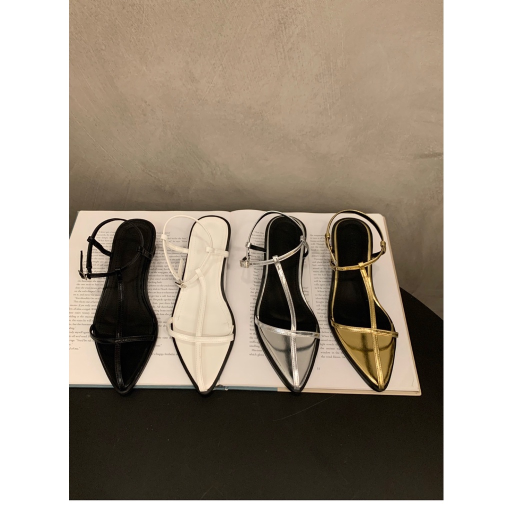 Xăng đan Cao Gót Quai Mảnh Màu Bạc Thời Trang Mùa Hè Pháp Hàng Mới 2023