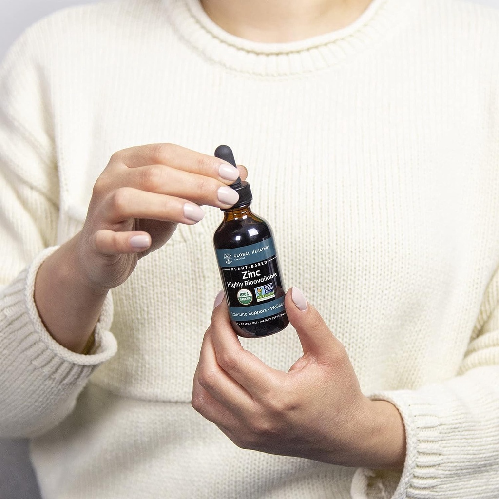 Dung Dịch Kẽm Global Healing Organic Plant-Based Zinc Liquid 60ml