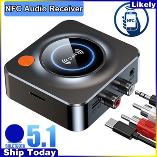 Bộ nhận tín hiệu âm thanh nfc bluetooth 5.1 3.5mm aux rca cho loa xe hơi