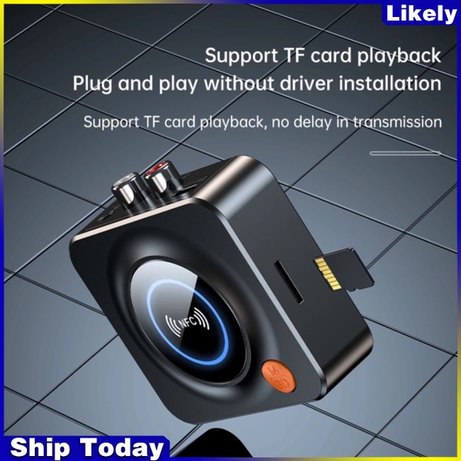 Bộ Nhận Tín Hiệu Âm Thanh nfc bluetooth 5.1 3.5mm aux rca Cho Loa Xe Hơi