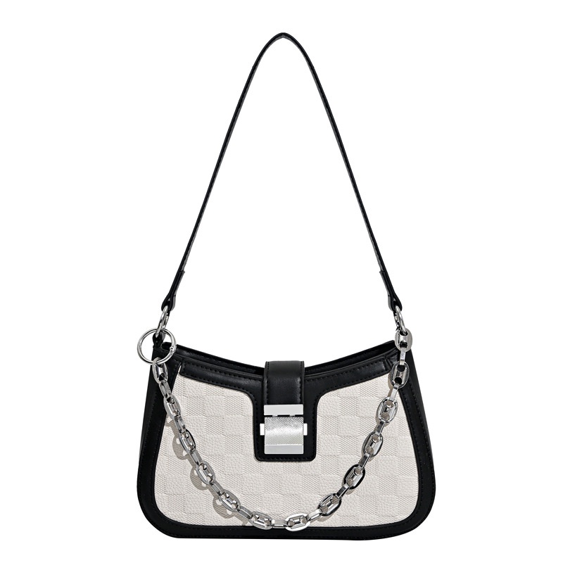 IELGY Túi Xách Màu Trắng Đen Dễ Phối Đồ Thời Trang Cho Nữ