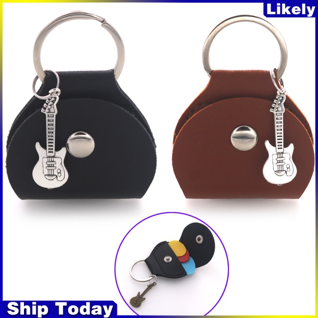 Túi Da Đựng Miếng Gảy Đàn guitar Có Móc Khóa Trang Trí