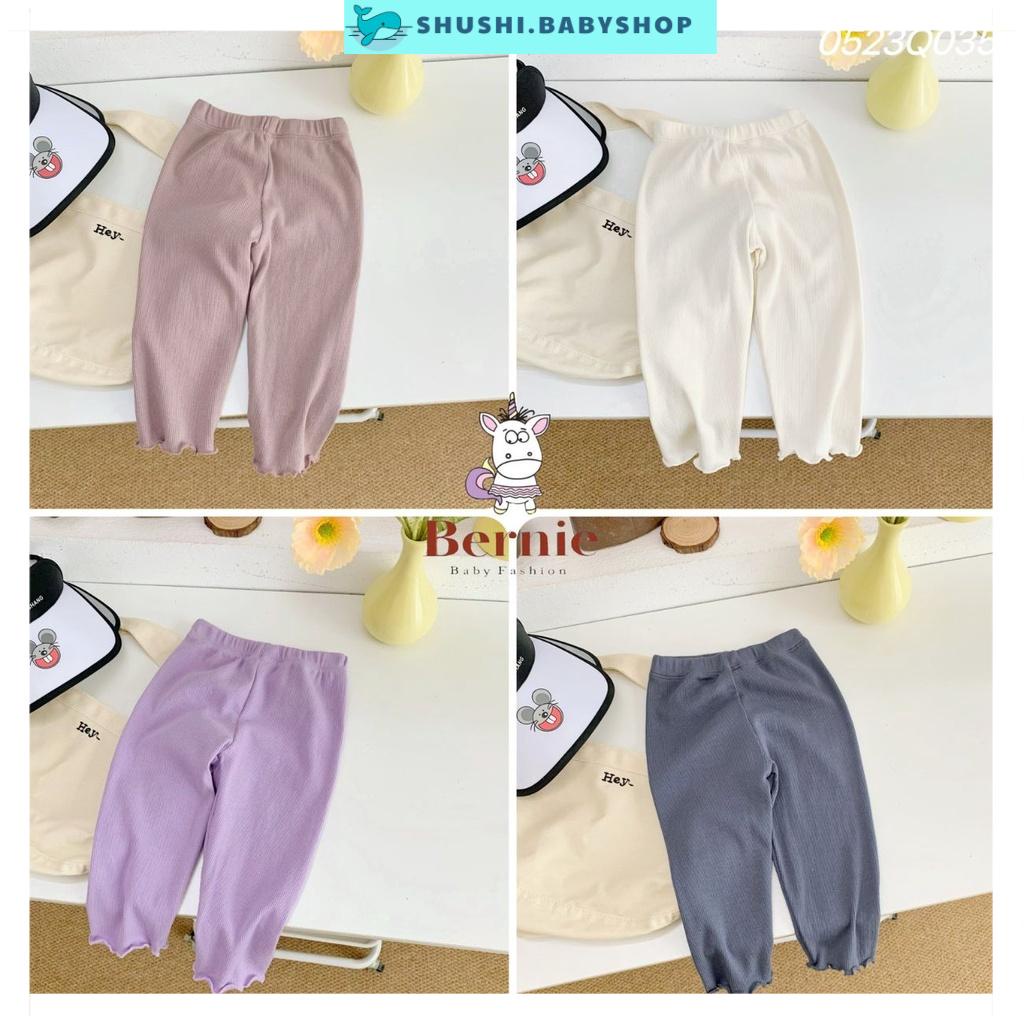 Quần legging dài màu trơn cho bé gái thun tăm mềm mại co giãn1 đến 7 tuổi SHUSHIBABYSHOP