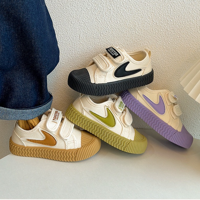 Giày Thể Thao Vải canvas Đế Mềm Thời Trang Cho Bé