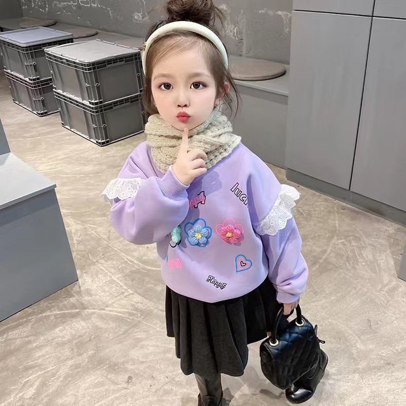 Áo Thun Tay Dài Phong Cách Hàn Quốc Cho Bé Gái