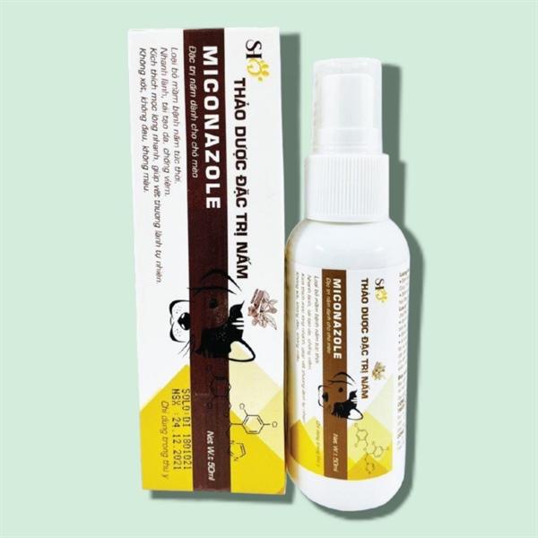Xịt nấm thảo dược MICONAZOLE SHD cho chó mèo giúp lành và tái tạo da nhanh chai 50ml