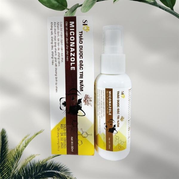 Xịt nấm thảo dược MICONAZOLE SHD cho chó mèo giúp lành và tái tạo da nhanh chai 50ml