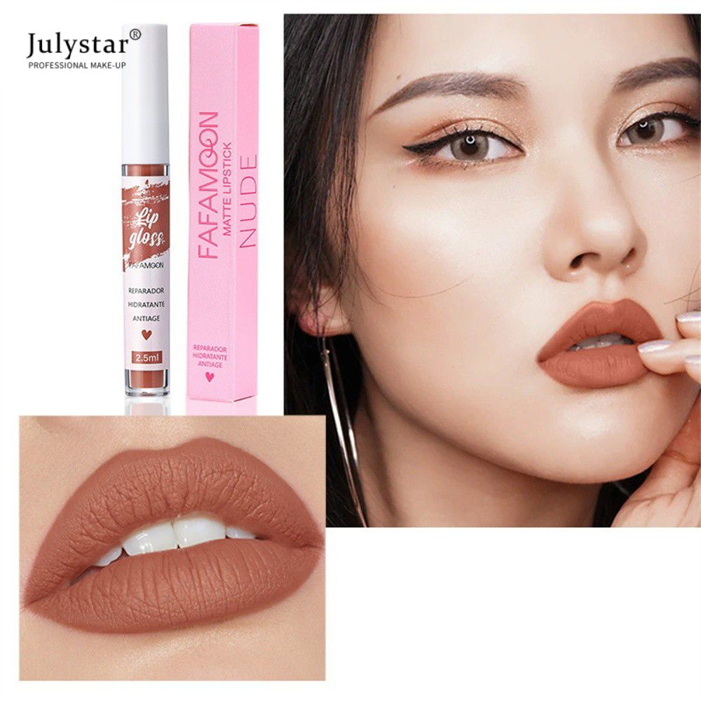 12 Màu Son Men Matte Nhung Sương Mù Bề Mặt Son Bóng Mềm Mịn Son Bóng Hoàn Màu Cao Chống Dính Cốc Tiệc Lễ Hội trang Điểm Môi JULYSTAR