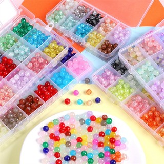 Hộp hạt thủy tinh 8mm dùng làm vòng tay / vòng cổ diy