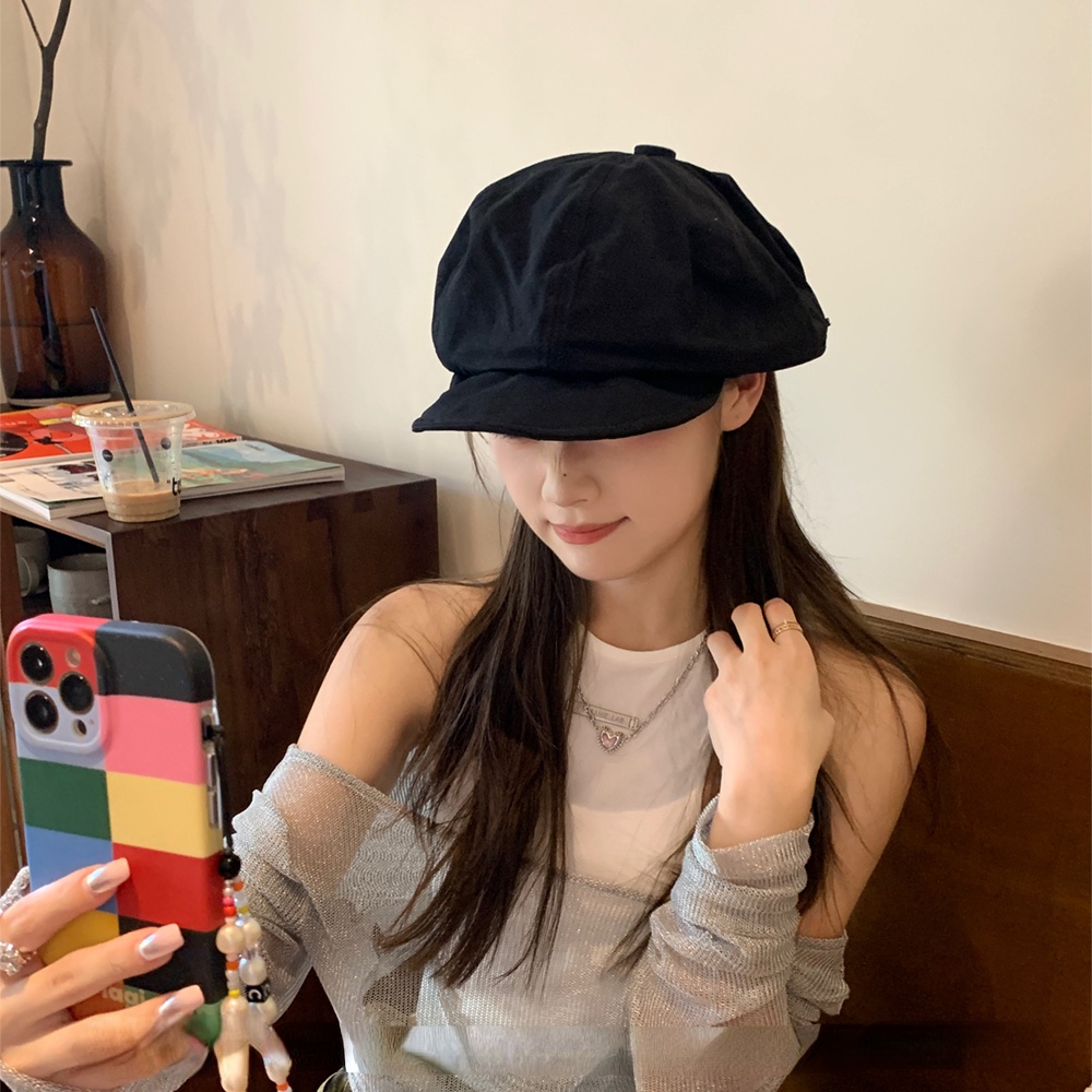 Đen Nón beret Thời Trang Hàn Quốc Cho Nữ