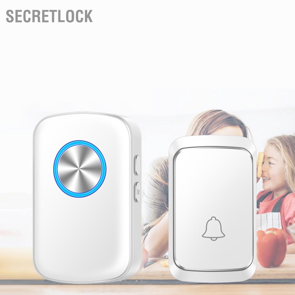 SecretLock Chuông Cửa Không Dây Điều Khiển Từ Xa Thông Minh Chống Nước Phích Cắm US 110‑220V Dành Cho Người Lớn Tuổi Phụ Nữ Mang Thai