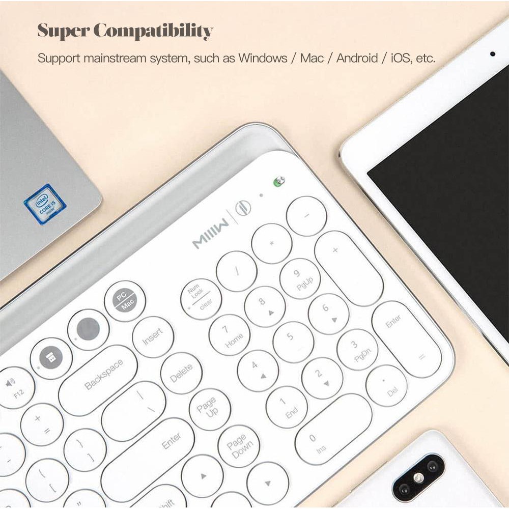 Bàn phím không dây MIIIW MWBK01 2 chế độ 2.4GHz và Bluetooth 104 phím, hợp kim nhôm cao cấp - Minh Tín Shop