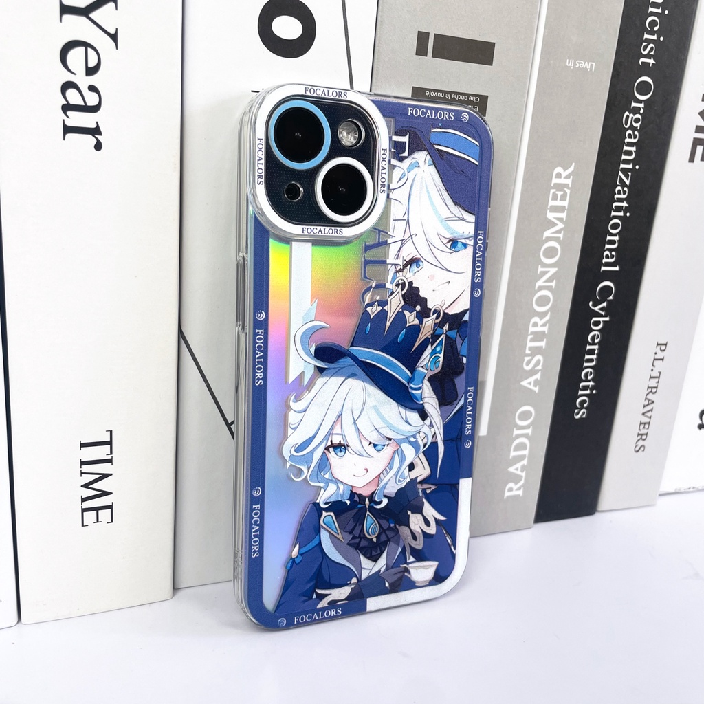 Genshin Impact Compatible with iPhone 12 Apple 14pro Focalors Angel Eyes Transparent Full Cover Phone Case Dropproof Soft Case