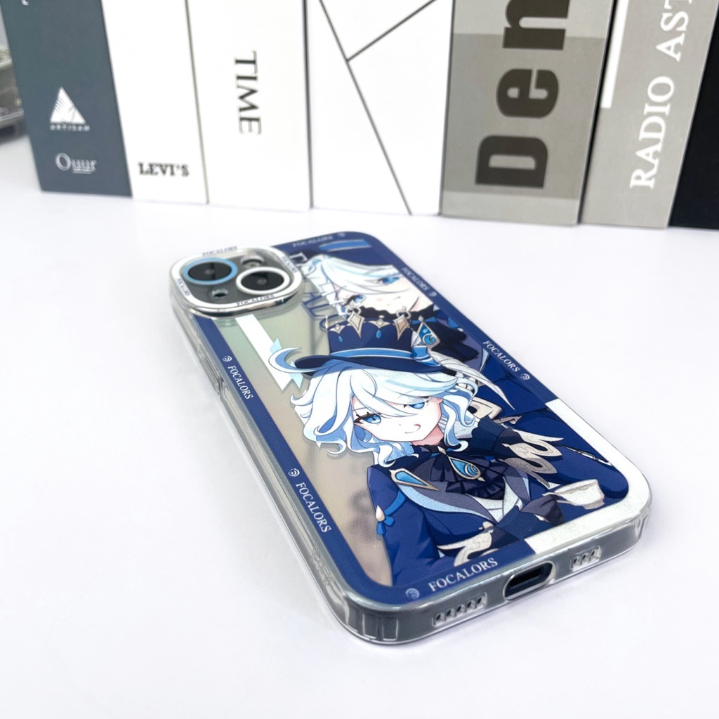 Genshin Impact Compatible with iPhone 12 Apple 14pro Focalors Angel Eyes Transparent Full Cover Phone Case Dropproof Soft Case