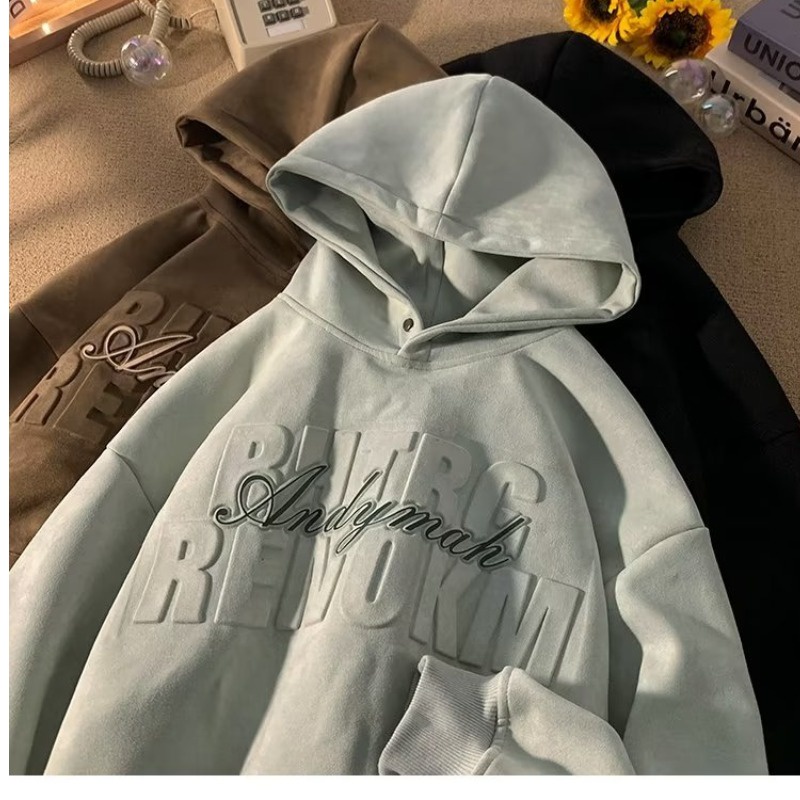 Áo Khoác Hoodie Da Lộn Thiết Kế Trẻ Trung Hợp Thời Trang Cho Nam 500g